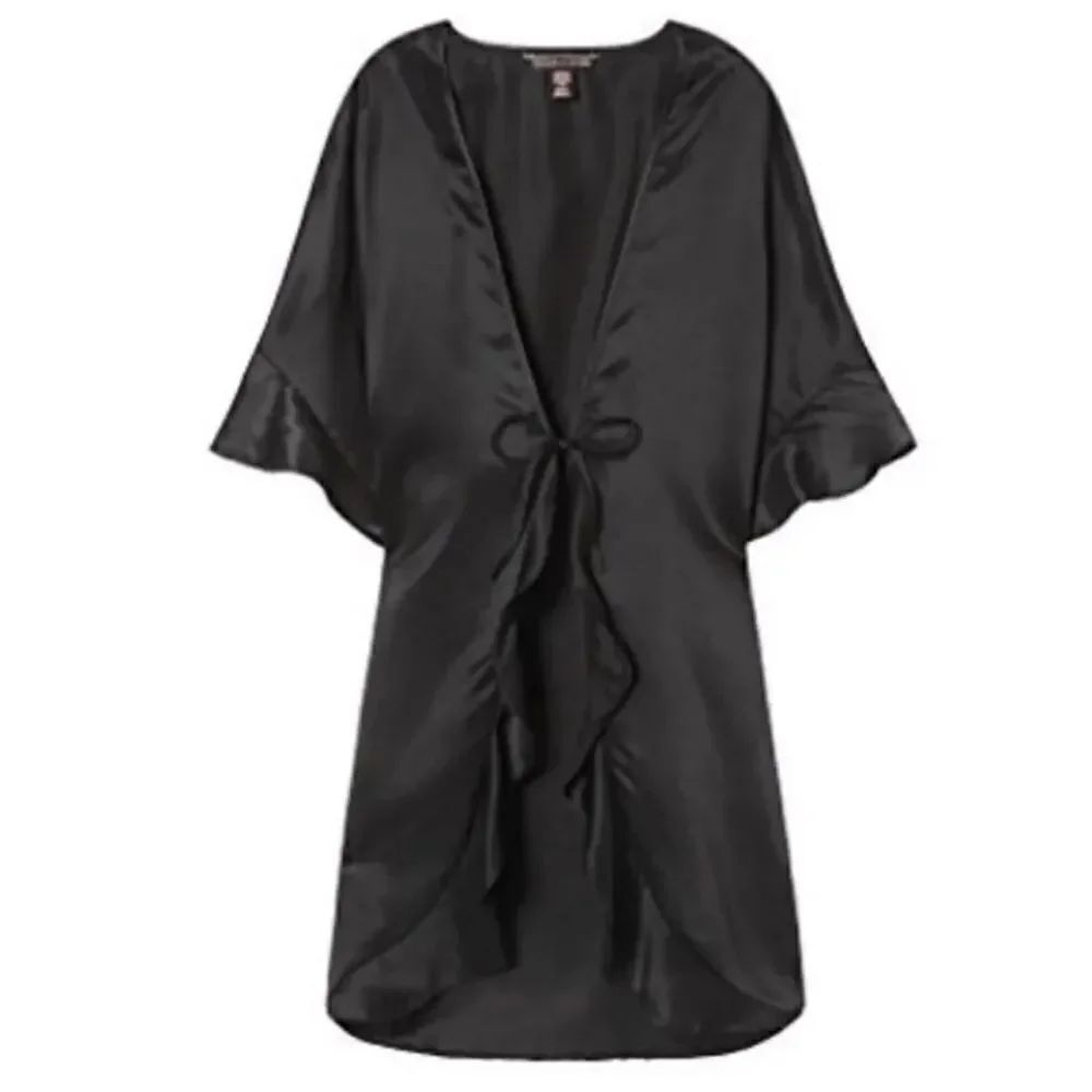 Victoria’s Secret Silky Soft Satin kimono robe Medium Large Black